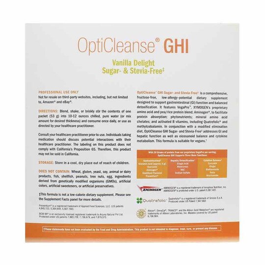 OptiCleanse GHI Sugar & Stevia Free, XYM